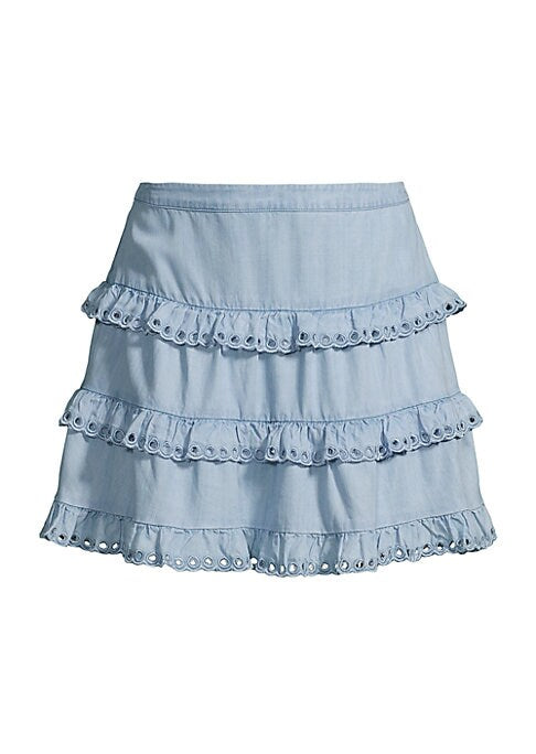 Ruffled Eyelet Skirt