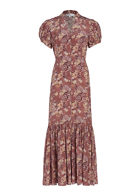 Floral Silk Maxi Dress