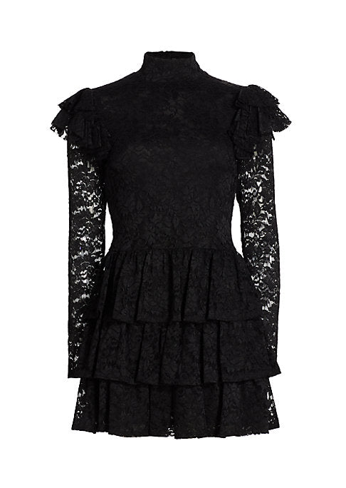 Floral Lace Ruffle Dress