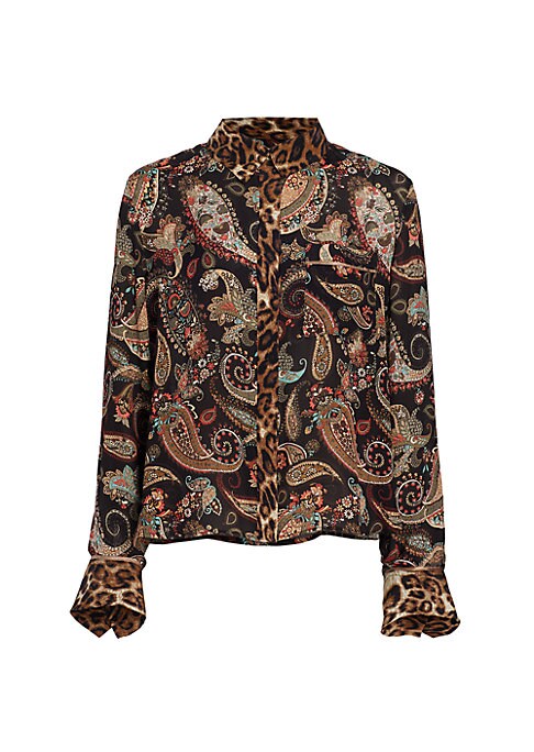 Silk Mix Print Shirt
