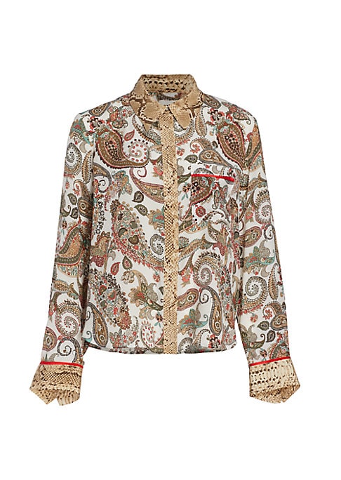 Paisley & Snakeskin Silk Top