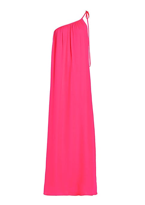 Silk One-Shoulder Maxi Dress