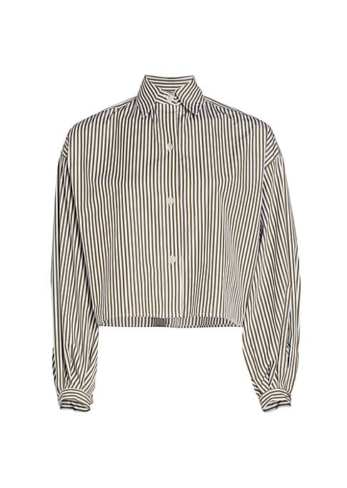 Striped Balloon Sleeve Top