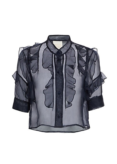 Sheer Ruffle Crop Top