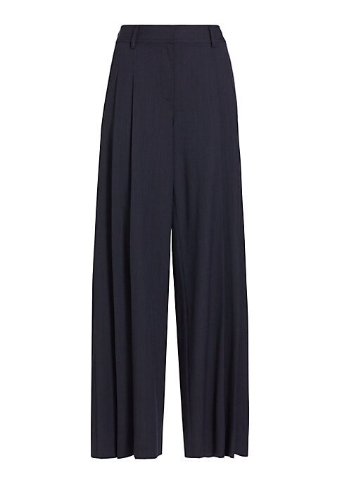 Tailored Pleated Wide-Leg Trousers