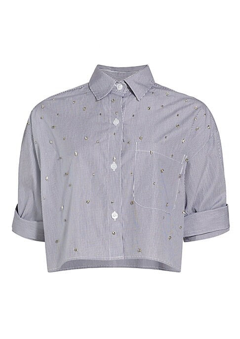Crystal Stripe Cropped Shirt