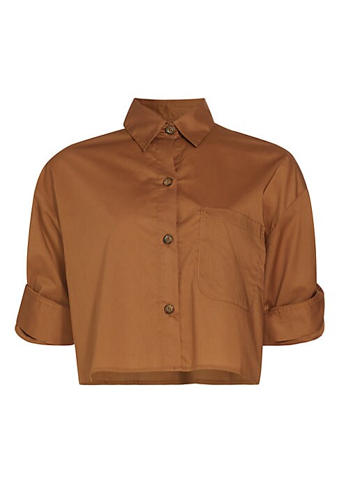 Cropped Cotton Boxy Shirt