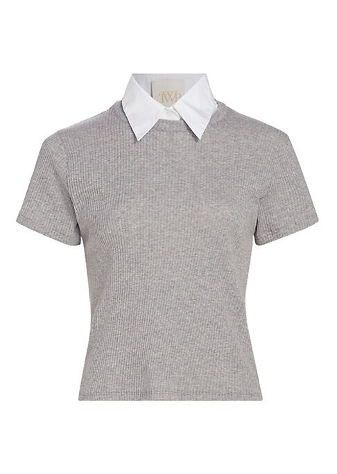 Cotton Contrast Collar Tee
