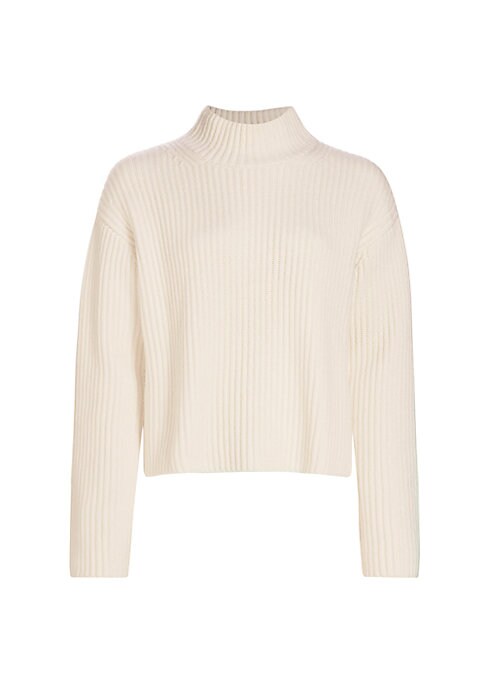 Ribbed Cashmere Mock Sweater