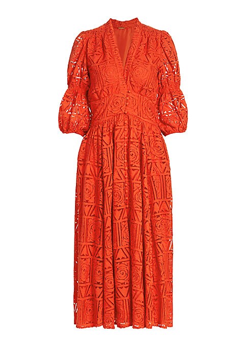 Lace Puff Sleeve Dress