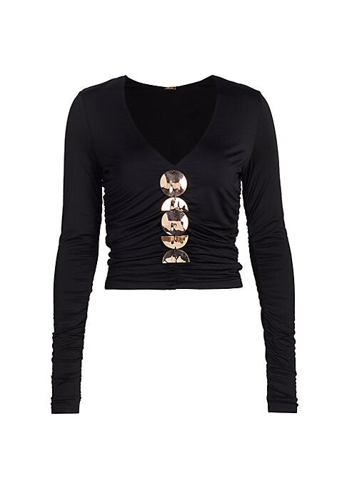 V-Neck Ruched Jersey Top