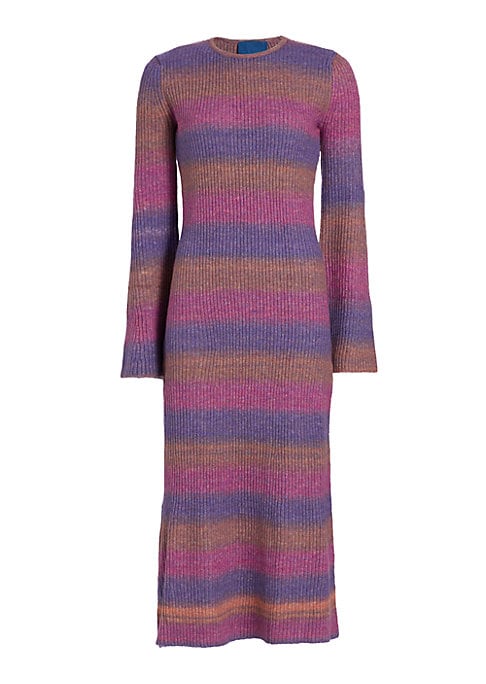 Striped Knit Flare Dress