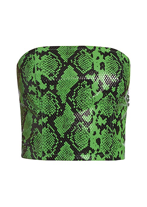 Faux Snakeskin Crop Top