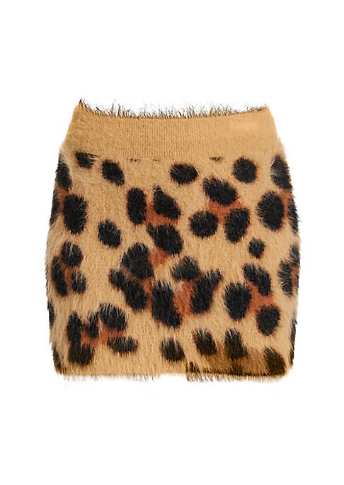 Cheetah Knit Mini Skirt