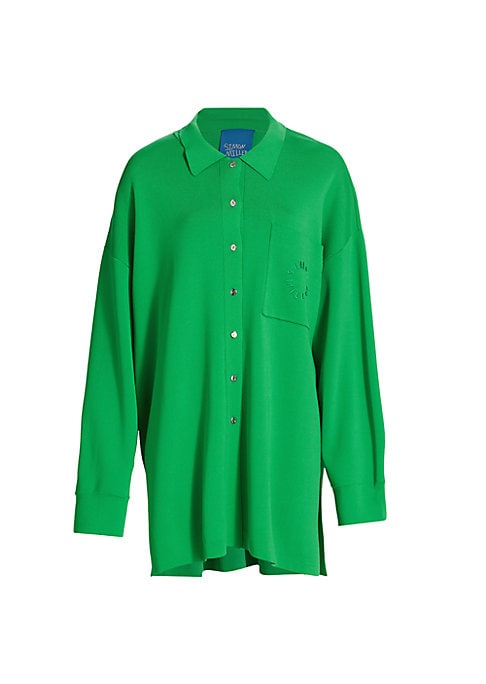 Vibrant Crepe Oversized Jacket
