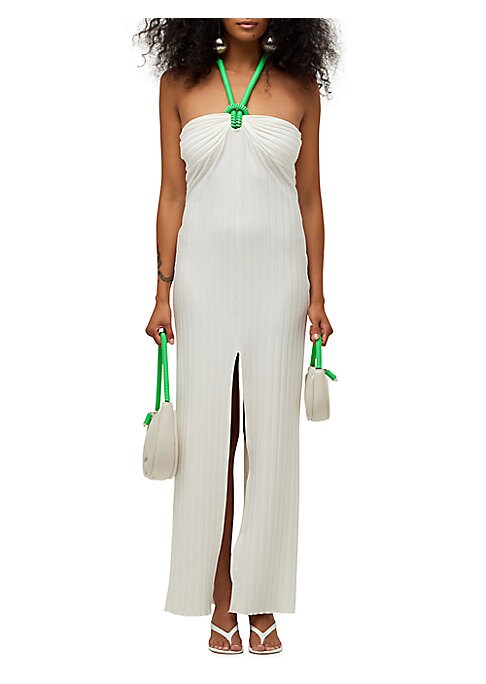 Coiled Slit Halterneck Dress