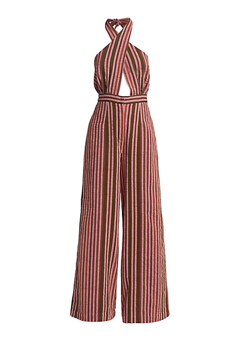 Chic Striped Halter Jumpsuit