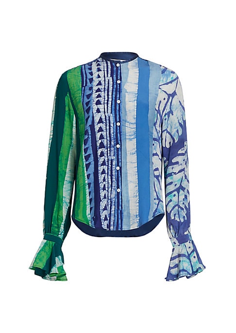 Vibrant Ruffled Silk Top