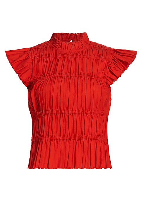 Pleated Ruffle Top Elegance