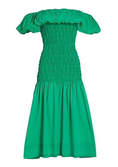 Ruffled Cotton Midi Dress