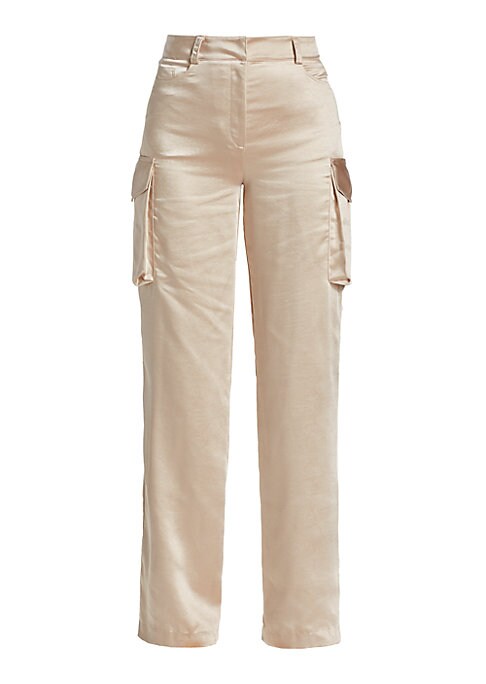 Satin High Rise Cargo Pants