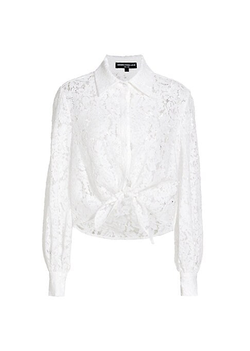Floral Lace Tie Blouse