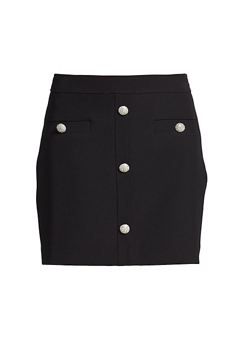 Crystal Button Mini Skirt