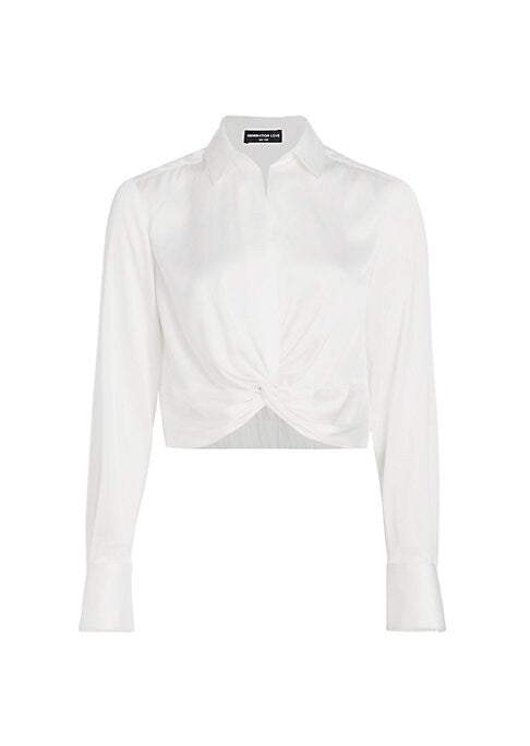 Twisted Satin Crop Blouse