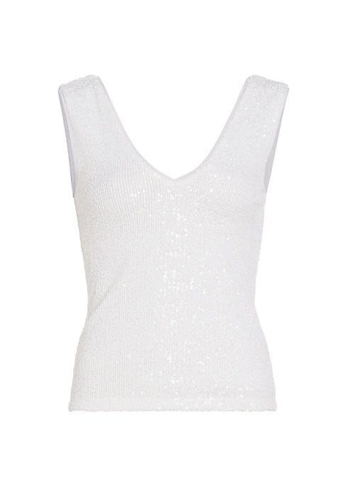 Sparkling V-Neck Sleeveless Top