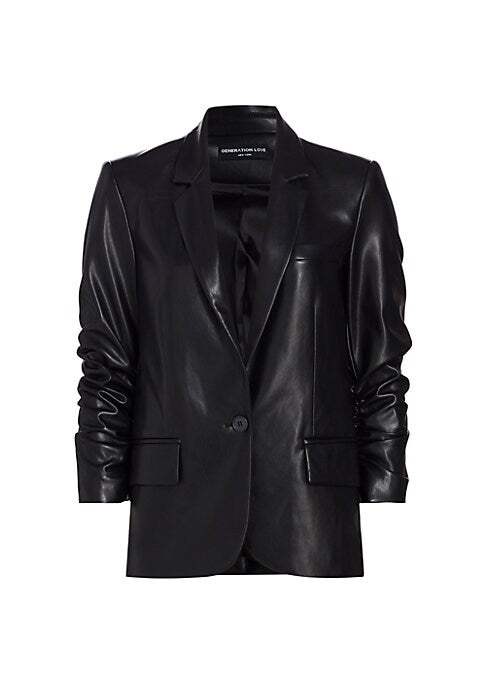 Chic Vegan Leather Blazer