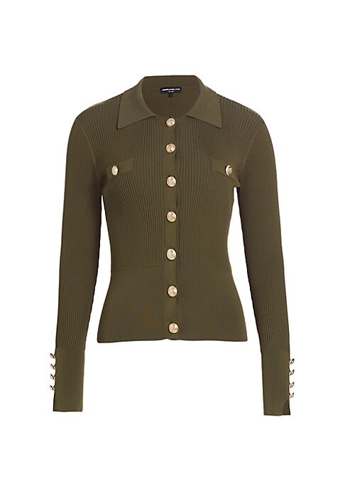 Luminous Ribbed Button Sweater