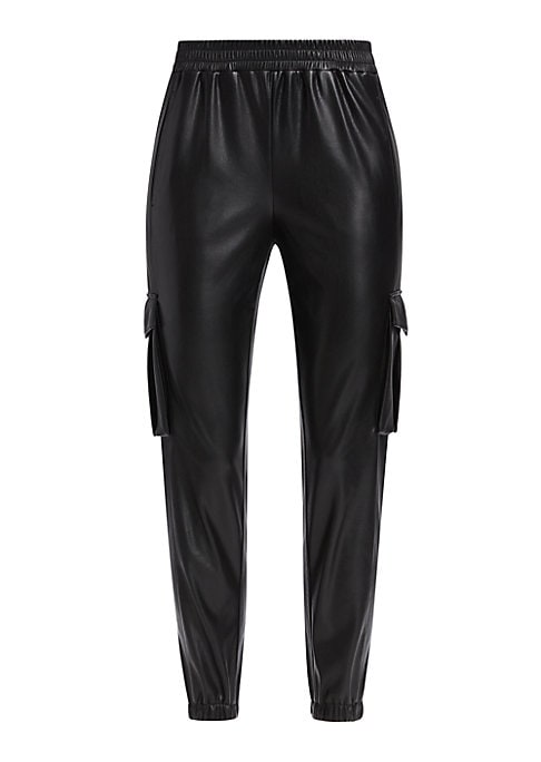 Vegan Leather Cargo Joggers