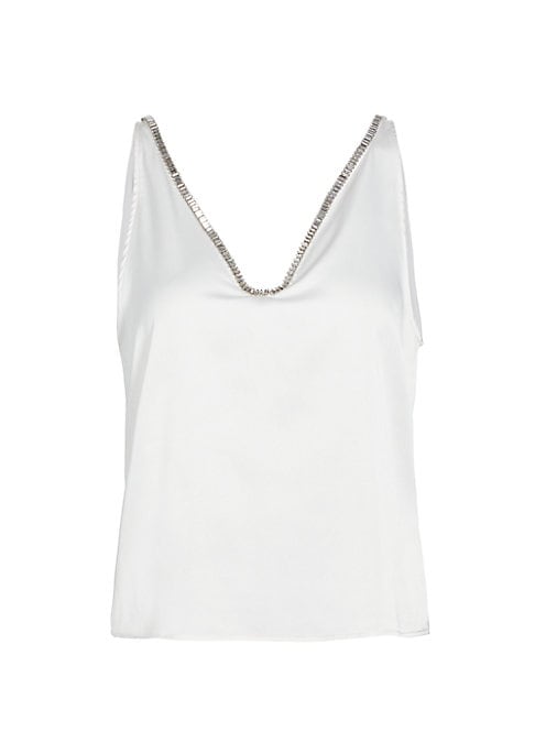 Crystal-Embellished Satin Top