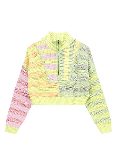 Vibrant Zip Crop Sweater