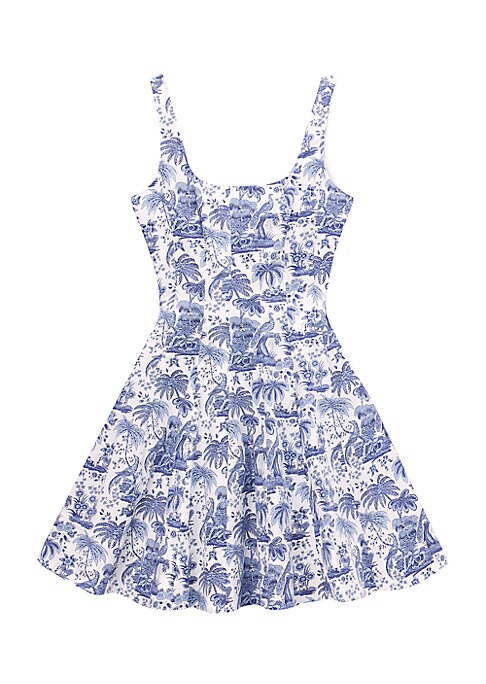Toile Fit-and-Flare Dress