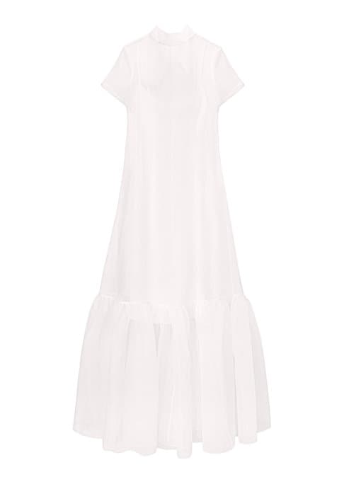 Sheer Ruffle Tiered Gown