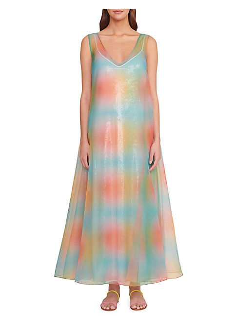 Colorful Sheer Maxi Dress