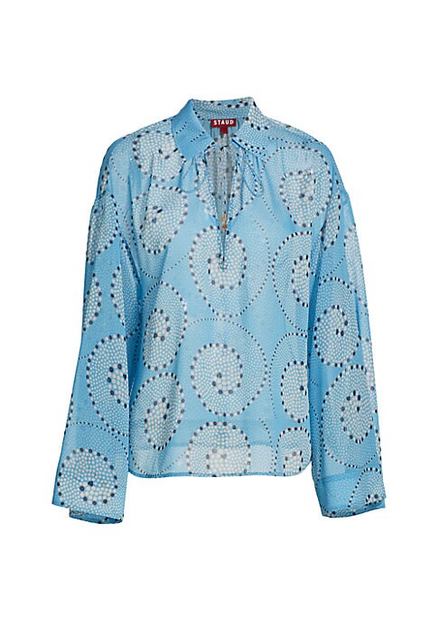 Swirl Tie Collar Top