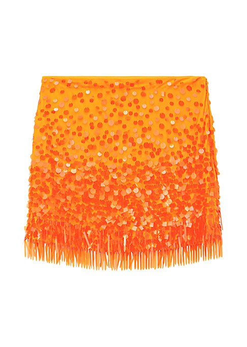 Shimmery Fringe Mini Skirt