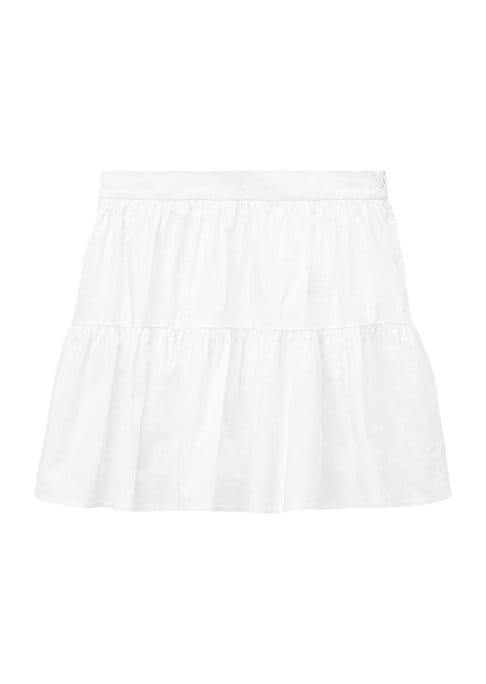 Tiered Cotton Mini Skirt