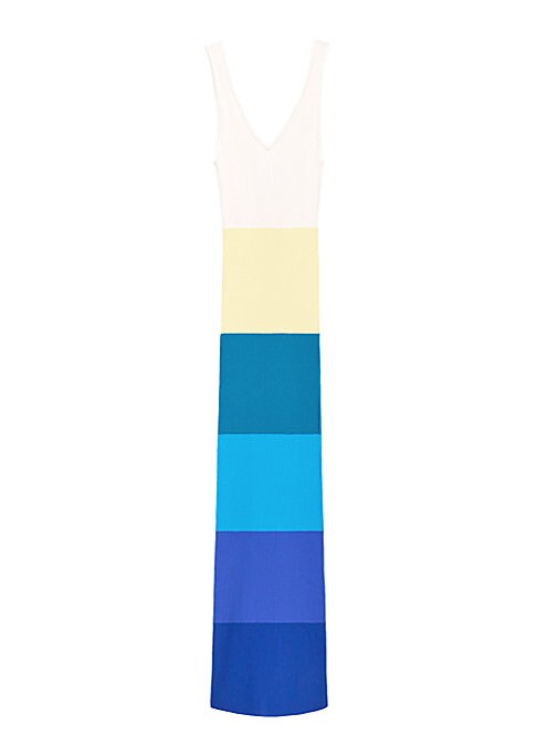 Colorblock Sleeveless Midi Dress