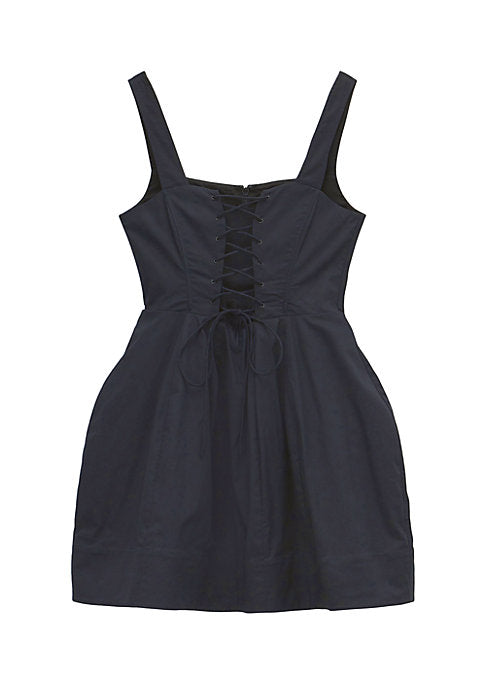 Lace-Up Puff Dress