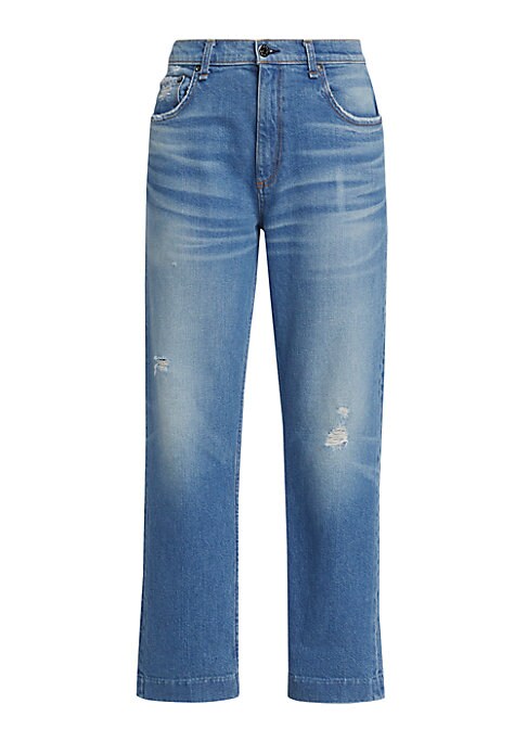 Classic Distressed Straight Jeans