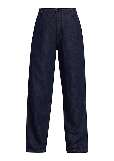 Linen Blend High-Waisted Pants