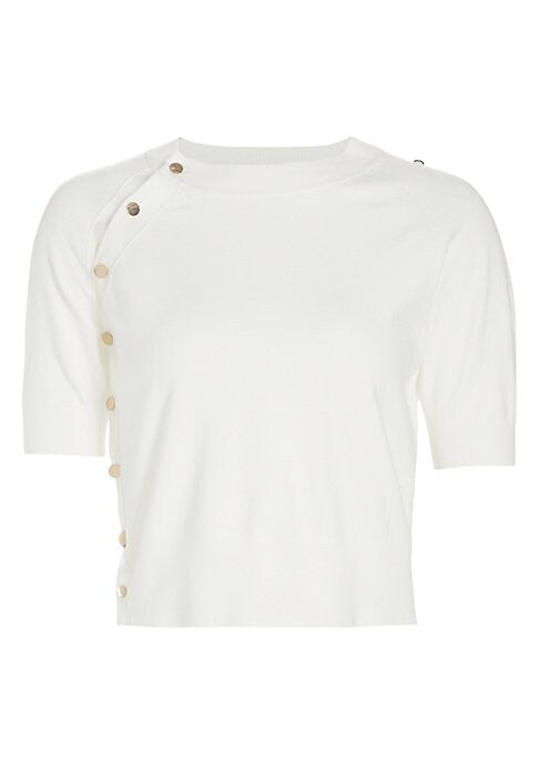 Chic Crop Button Sweater