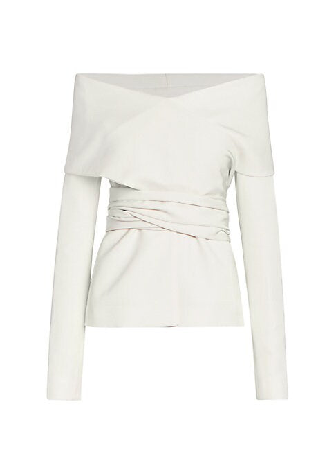 Chic Off-Shoulder Wrap Coat