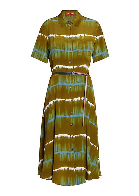 Silk Tie-Dye A-Line Dress