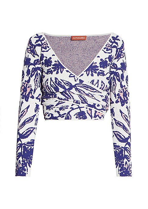 Floral Chic Cropped Sweater