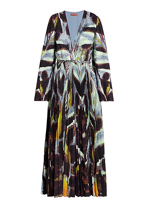 Braid-Waist Slit Maxi Dress