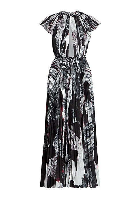 Brushed Print Cut-Out Dress